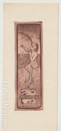 Arte: EX LIBRIS DE ALEXANDRE DE RIQUER PARA SU USO PERSONAL / A. de Riquer - 1903 - Foto 1