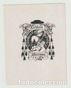Arte: EX LIBRIS DE ALEXANDRE DE RIQUER PARA LA BIBLIOTECA EPISCOPAL DE VICH &ndash; 1902 - Foto 1