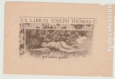 Arte: EX LIBRIS DE ALEXANDRE DE RIQUER PARA JOSE THOMAS / A. de Riquer - 1902 - Foto 1