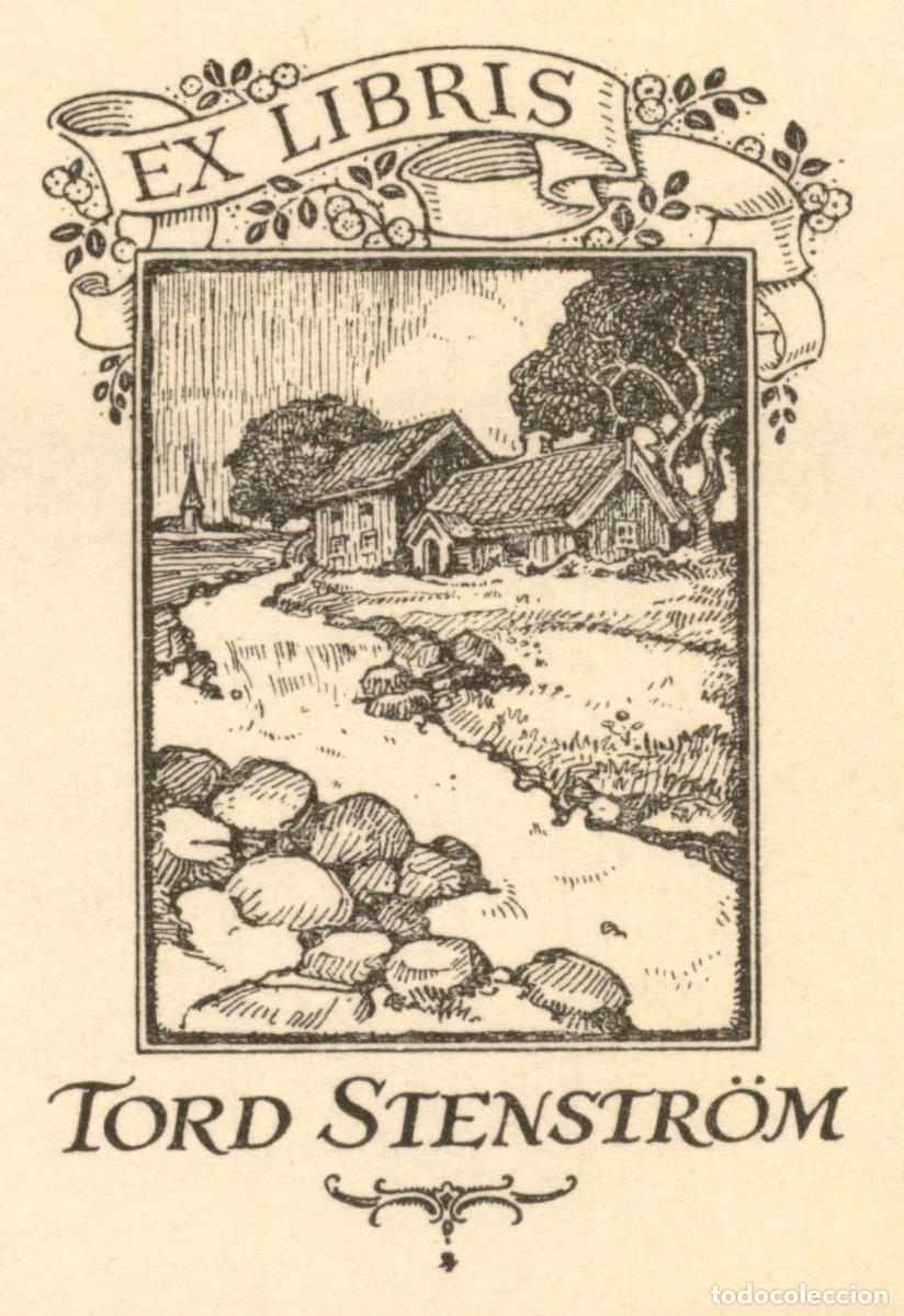 Arte: Exlibris Bookplate Ex-Libris Tor Stenstr&ouml;m Suecia 10 x 8 cms. - Foto 1