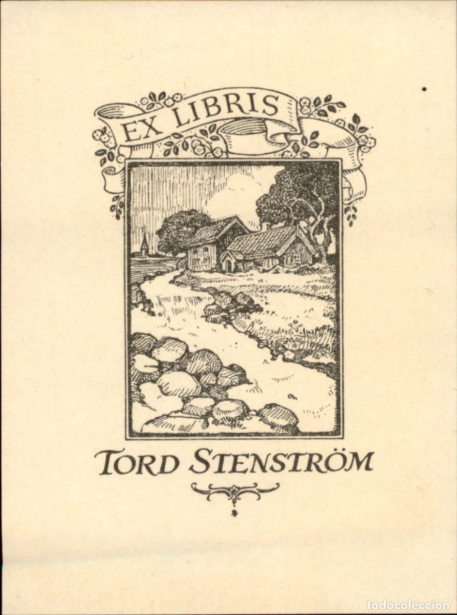Arte: Exlibris Bookplate Ex-Libris Tor Stenstr&ouml;m Suecia 10 x 8 cms. - Foto 2