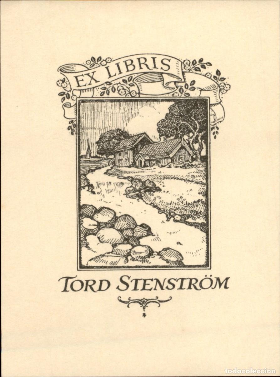 Arte: Exlibris Bookplate Ex-Libris Tor Stenstr&ouml;m Suecia 10 x 8 cms. - Foto 2