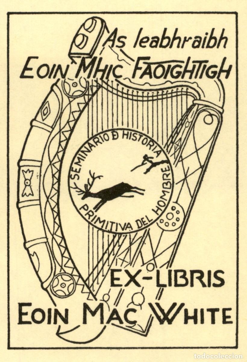 Arte: Exlibris Bookplate Ex-Libris Eoin Mac White 13 x 8 cms. - Foto 1