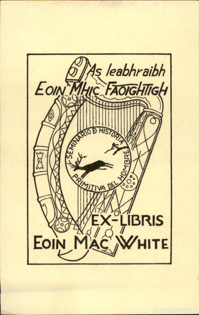 Arte: Exlibris Bookplate Ex-Libris Eoin Mac White 13 x 8 cms. - Foto 2