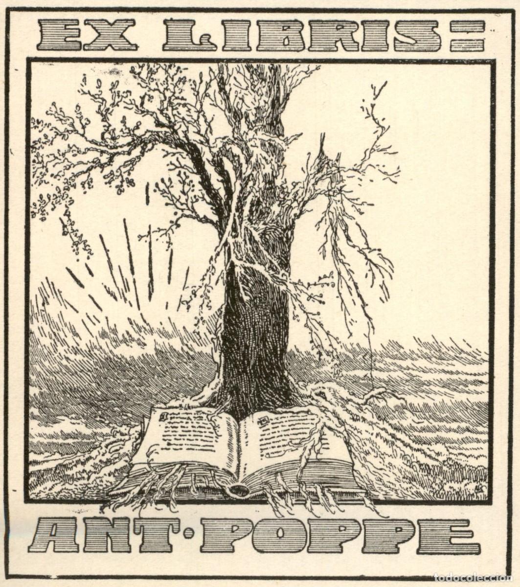 Arte: Exlibris Bookplate Ex-Libris Ant Poppe 10 x 8 cms. - Foto 1