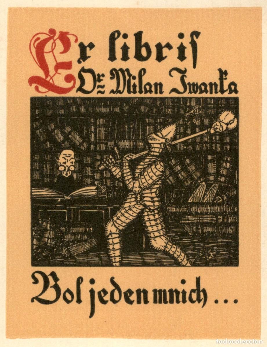 Arte: Exlibris Bookplate Ex-Libris Dr. Milan Fwanta 13 x 8 cms - Foto 1