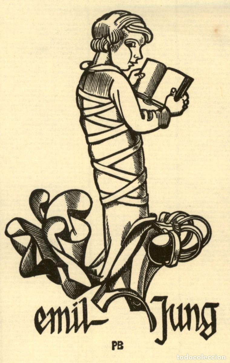 Arte: Exlibris Bookplate Ex-Libris Emil Young PB 13 x 8 cms - Foto 1