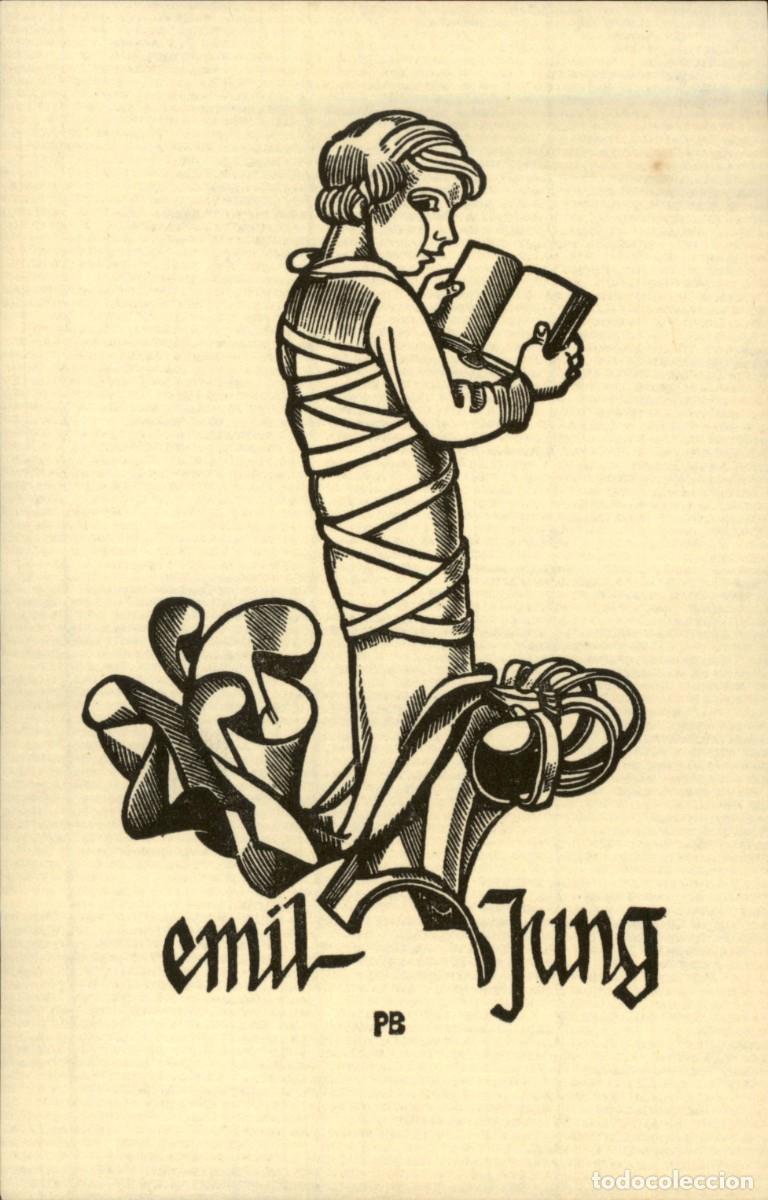 Arte: Exlibris Bookplate Ex-Libris Emil Young PB 13 x 8 cms - Foto 3