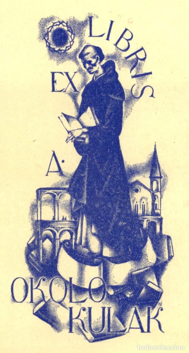Arte: Exlibris Bookplate Ex-Libris A. Okolo Kulak 12 x 8 cms. - Foto 1