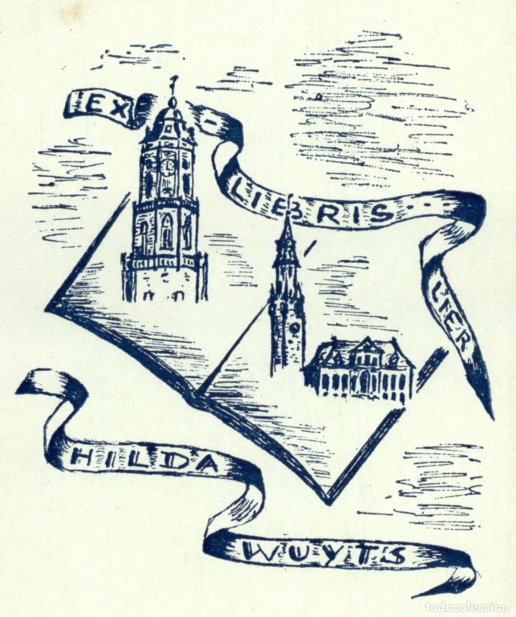 Arte: Exlibris Bookplate Ex-Libris Hilda Wuyts 11 x 8 cms. - Foto 1