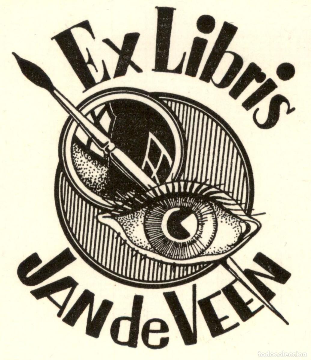 Arte: Jan de Veen 7 x 7 cms &ndash; Ex Libris, Bookplate, Exlibris - Foto 1