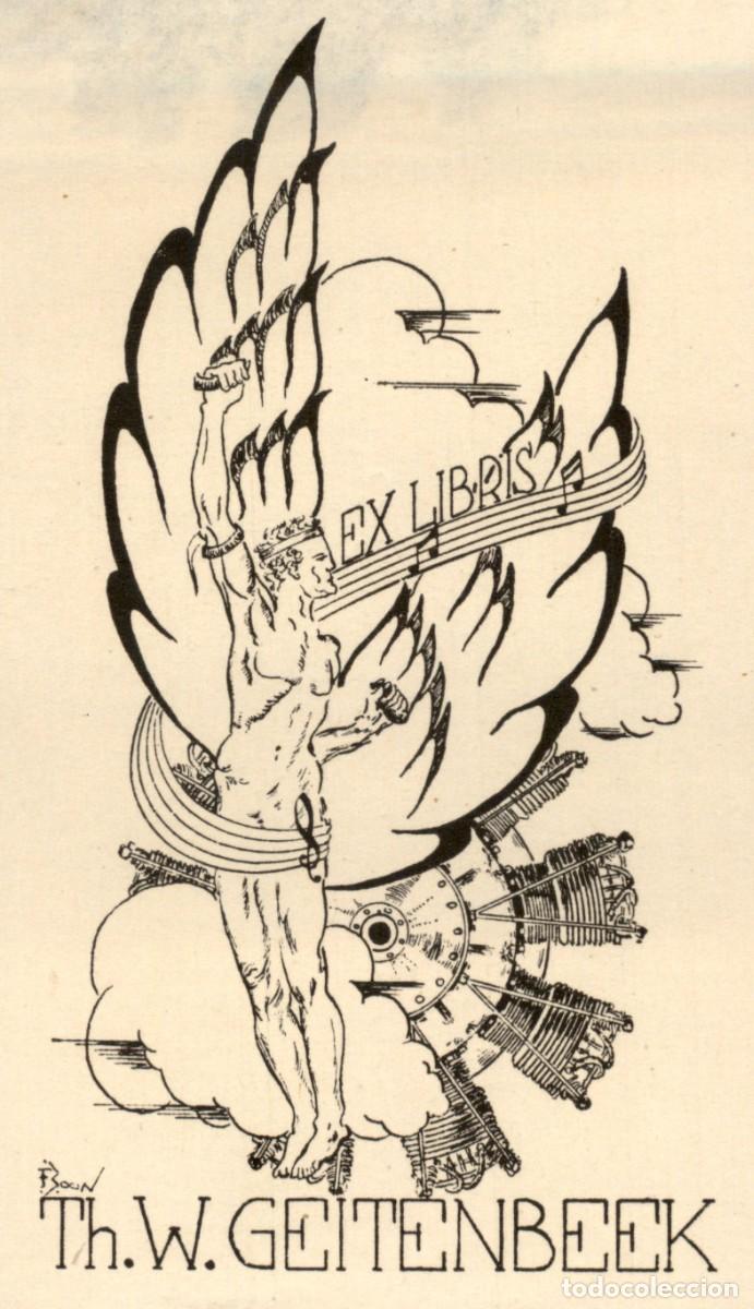 Arte: Th. W. Geitenbeek &ndash; 12 x 7 cms &ndash; Ex Libris, Bookplate, Exlibris - Foto 1