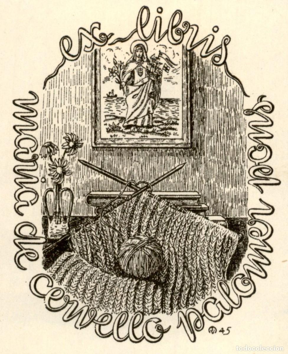 Arte: Maria de Cevello Palomer 8 x 7 cms &ndash; Ex Libris, Bookplate, Exlibris - Foto 1