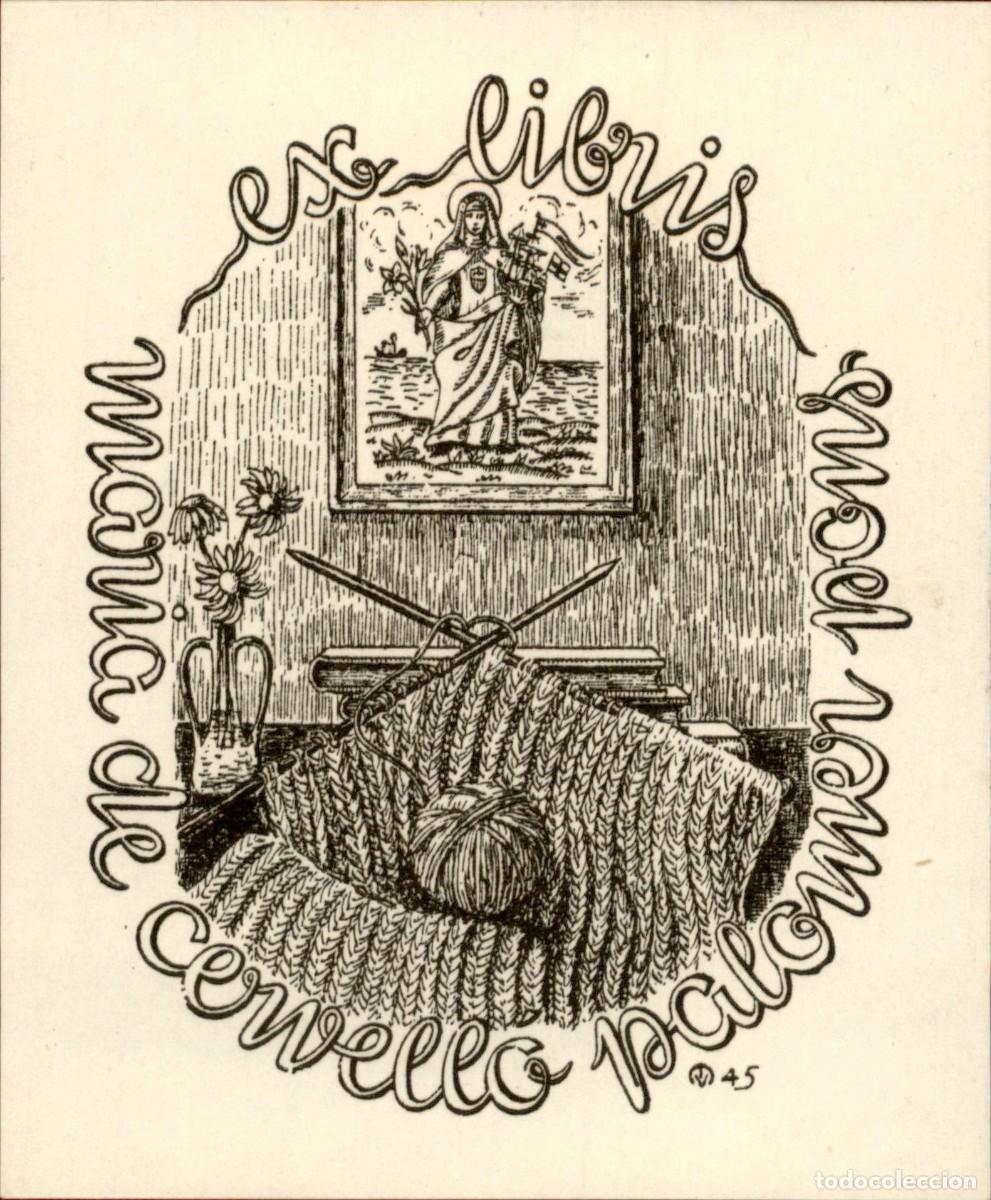 Arte: Maria de Cevello Palomer 8 x 7 cms &ndash; Ex Libris, Bookplate, Exlibris - Foto 2