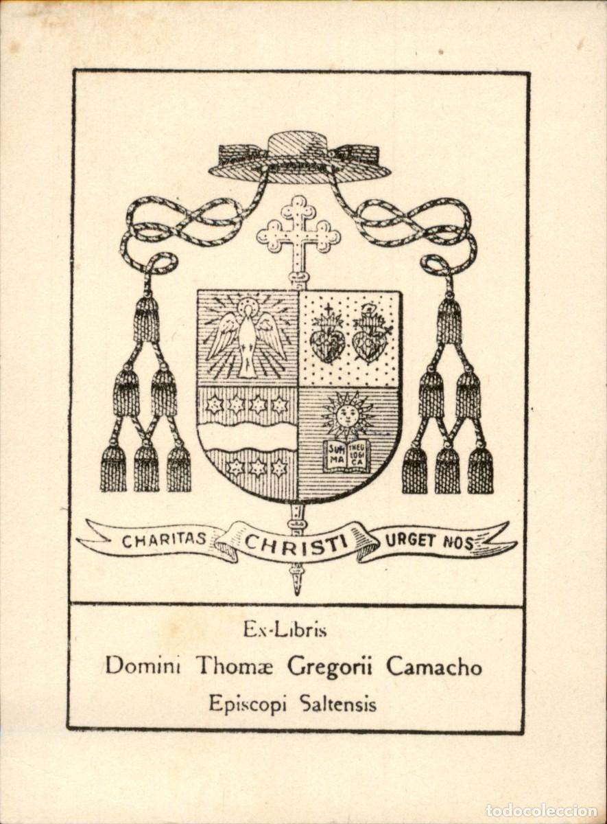 Arte: Domini Thomae Gregorii Camacho 9 x 7 cms &ndash; Ex Libris, Bookplate, Exlibris - Foto 2