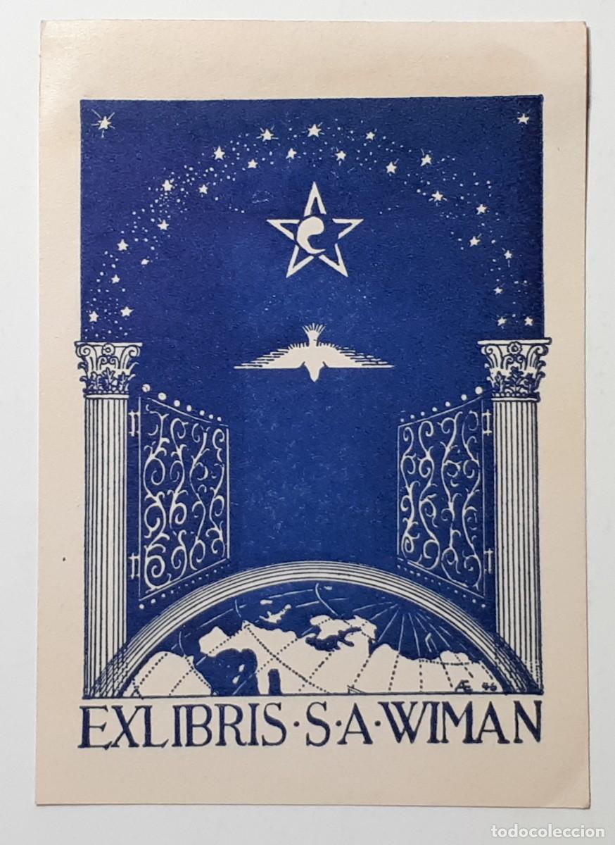 Arte: EX- LIBRIS.- S. A. WIMAN. ESTRELLAS. ARTE. LIBROS - Foto 1