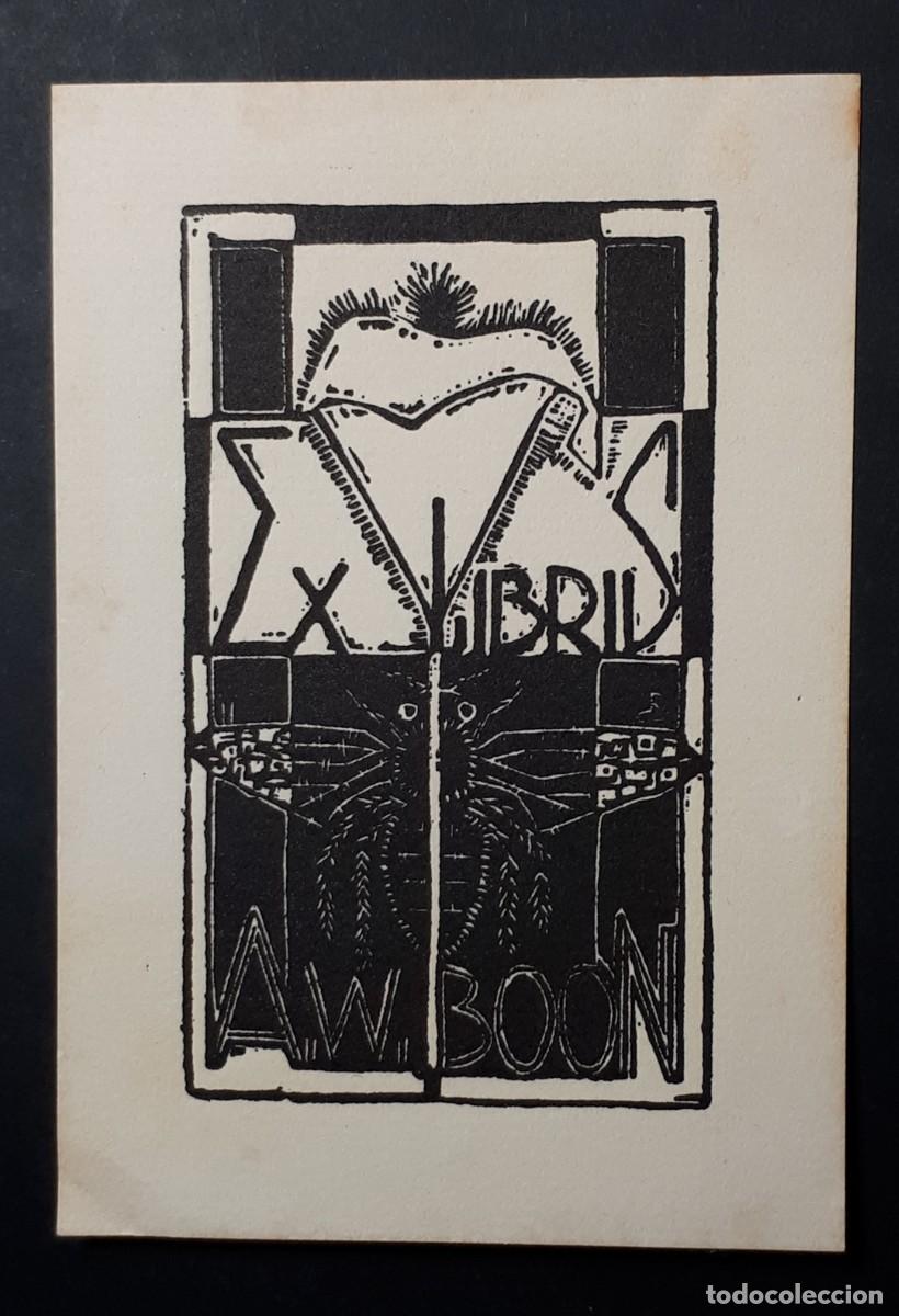 Arte: EX- LIBRIS.- A. W. BOON. ANIMALES. ABEJA. ARTE. LIBROS. 1935 - Foto 1