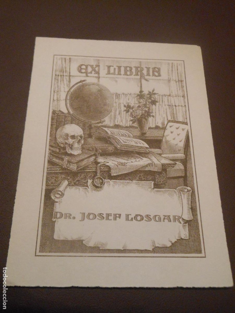Arte: EXLIBRIS MACABRO PARA DR. JOSEF LOSGAR CALAVERA MUERTE EX LIBRIS - Foto 1