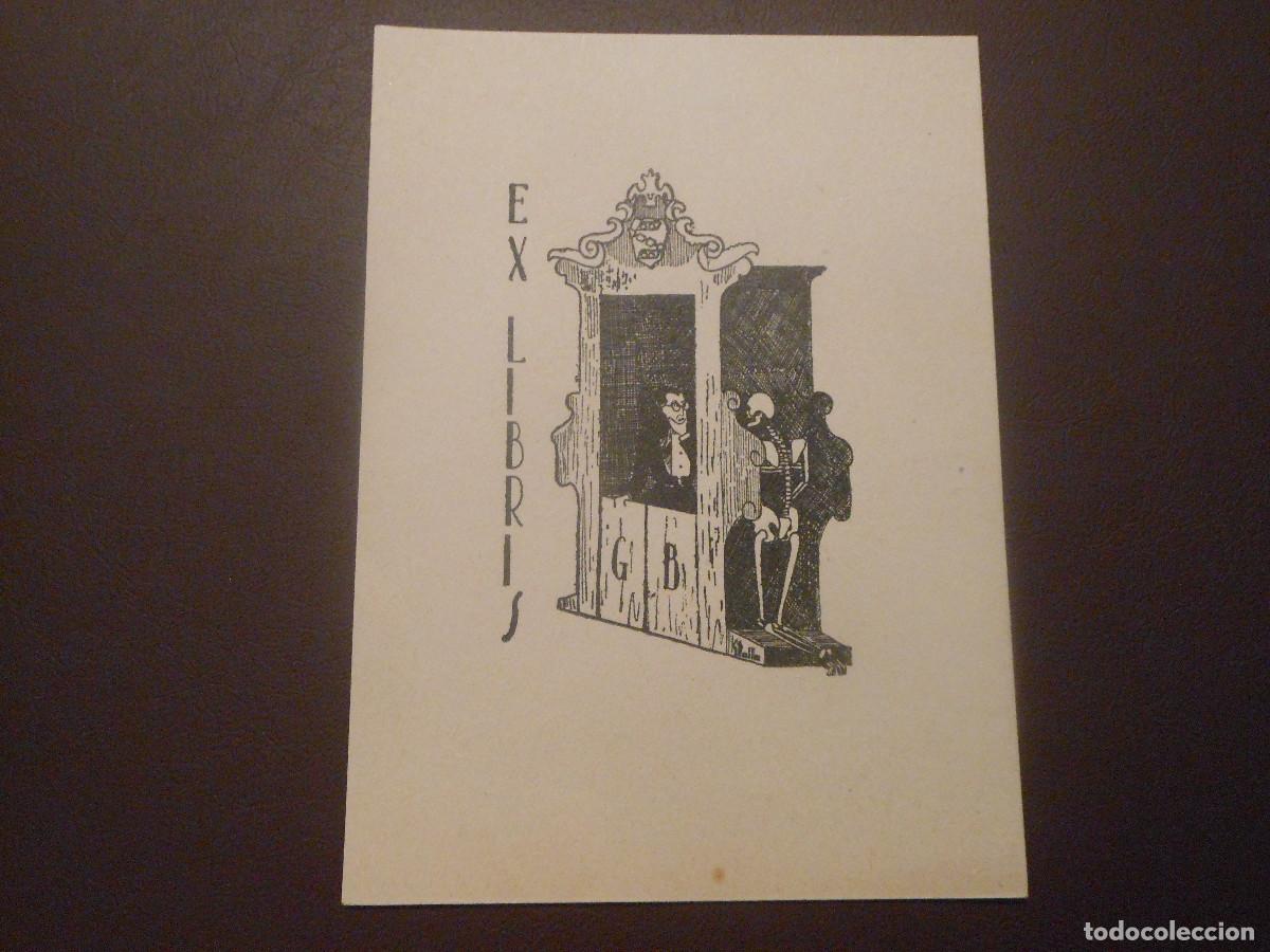 Arte: EXLIBRIS MACABRO PARA G. B. CALAVERA MUERTE EX LIBRIS - Foto 1