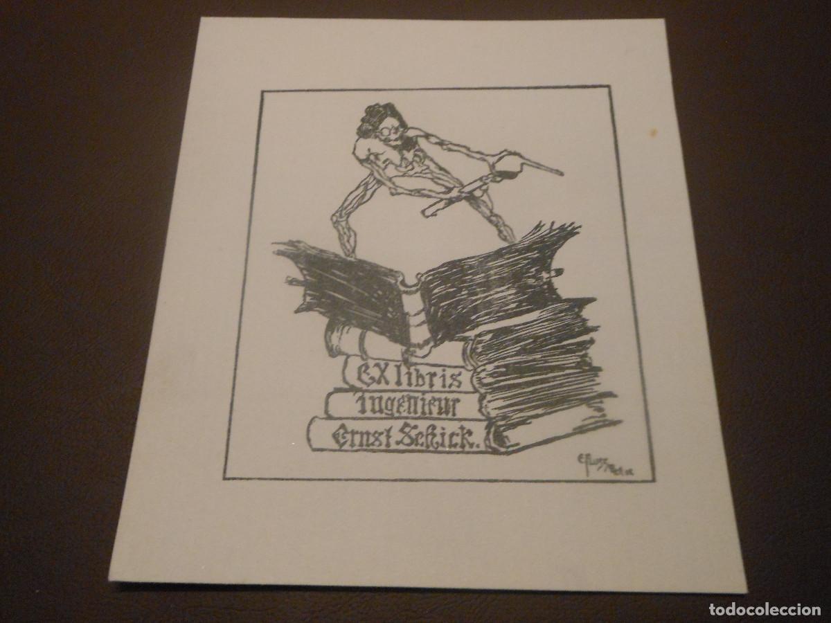 Arte: EXLIBRIS MACABRO PARA ERNST CALAVERA MUERTE EX LIBRIS - Foto 1