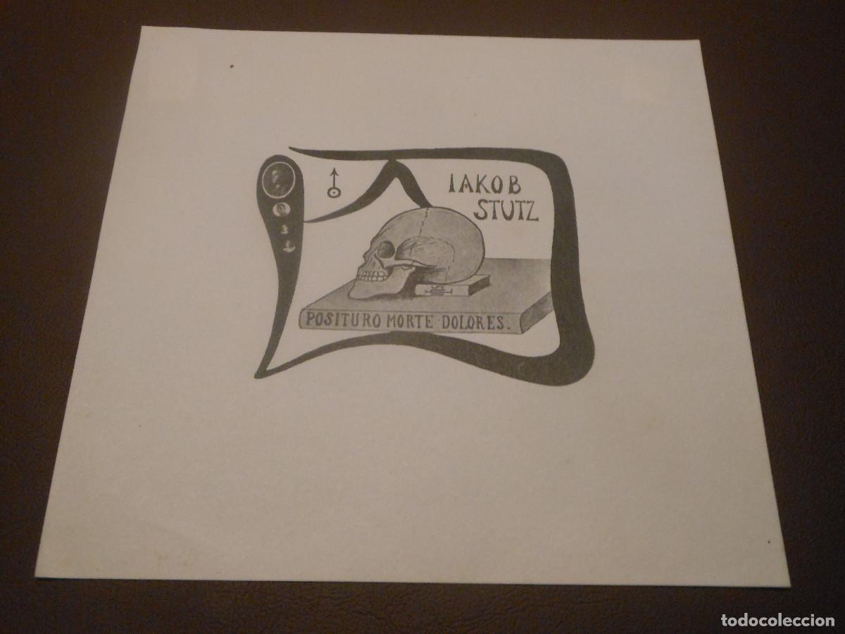 Arte: EXLIBRIS MACABRO PARA IAKOB STUTZ CALAVERA MUERTE EX LIBIRIS - Foto 1