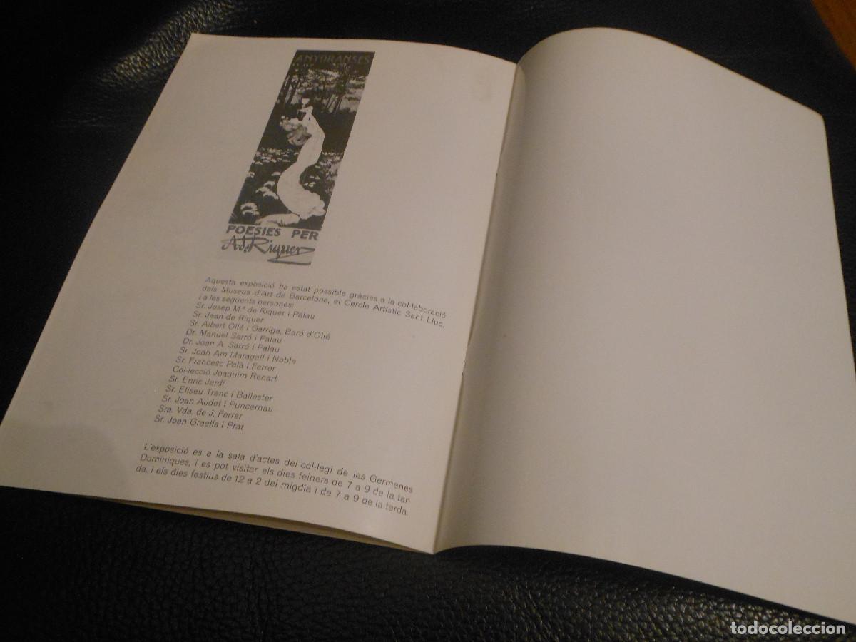 Arte: FOLLETO EXPOSICI&Oacute;N HOMENAJE A ALEXANDRE DE RIQUER EN CALAF 1976 EXLIBRIS - Foto 4