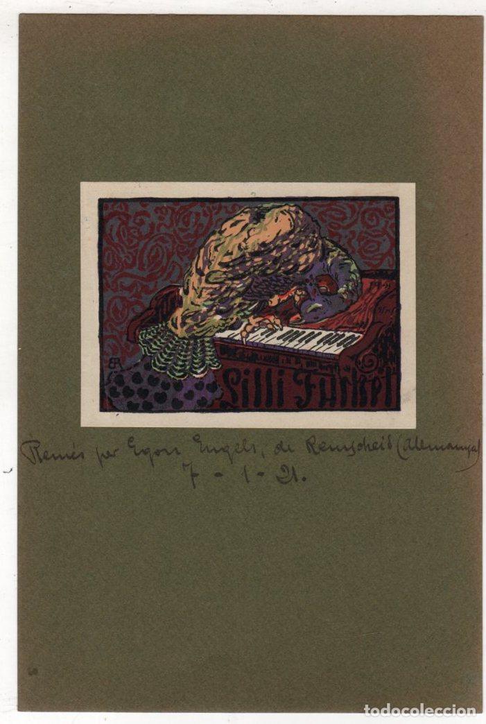 Arte: EXLIBRIS LILLI FURKEL. A&Ntilde;O 1921. ALEMANIA - Foto 1