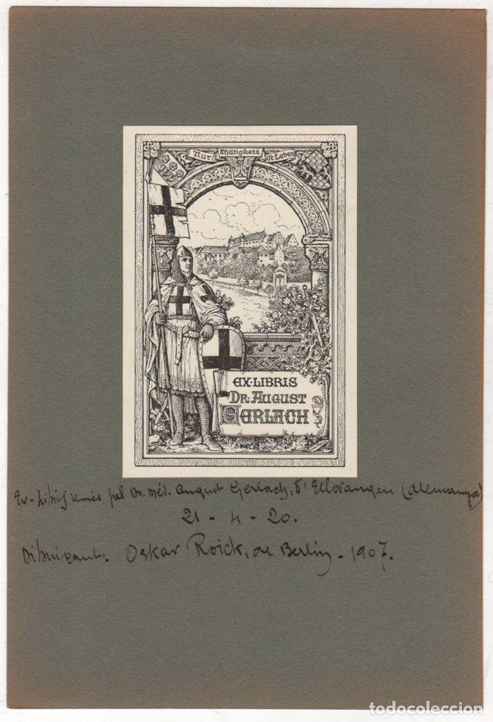 Arte: EXLIBRIS DR. AUGUST GERLACH. OSCAR ROICK, BERLIN 1907 - Foto 1