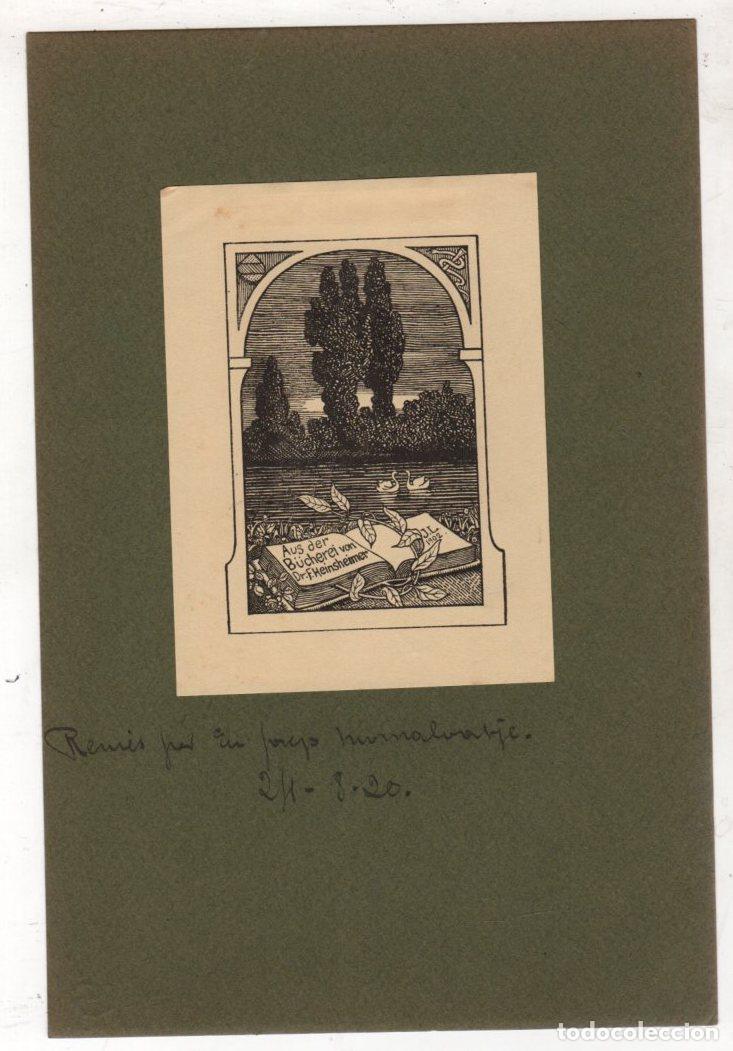 Arte: EXLIBRIS DR. HEINSHEIMER. 1920 - Foto 1