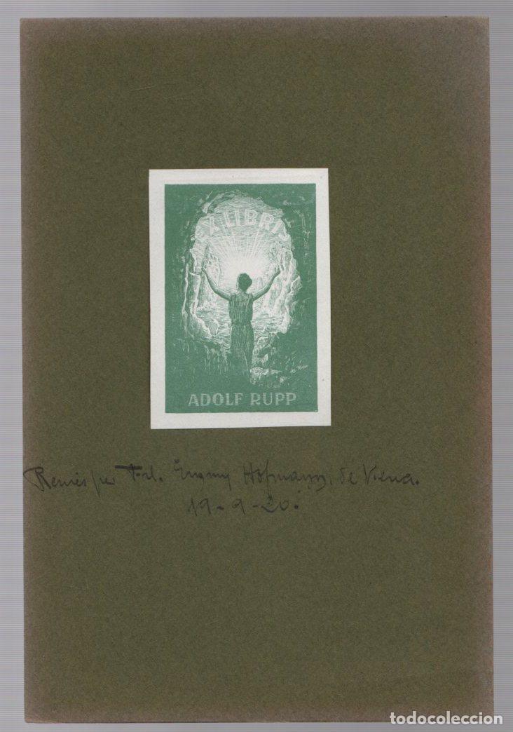 Arte: EXLIBRIS ADOLF RUPP. VIENA 1920 - Foto 1