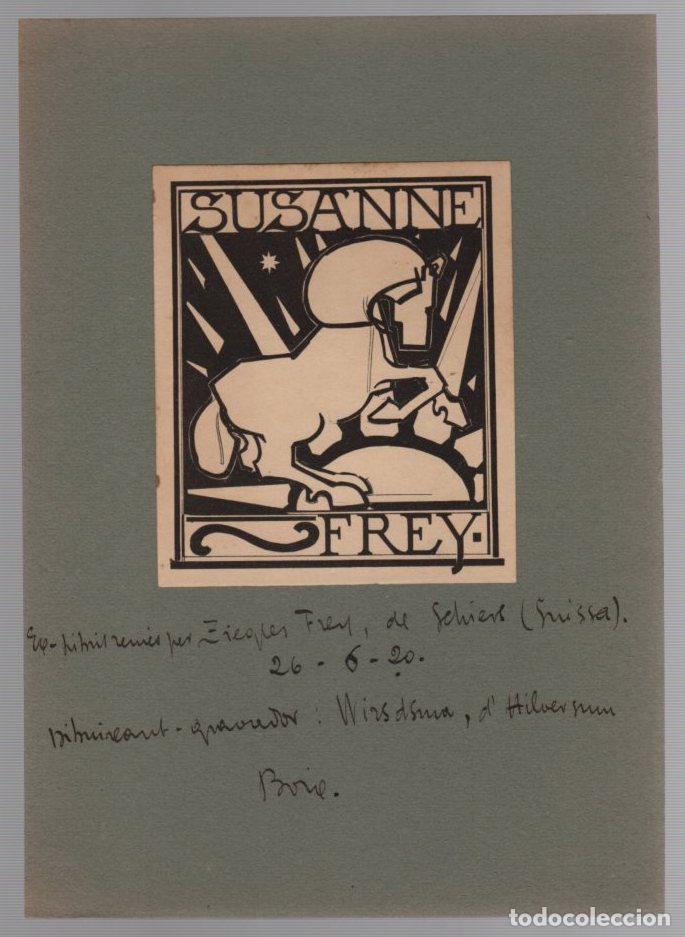 Arte: EXLIBRIS SUSANNE FREY. SUIZA. A&Ntilde;O 1920 - Foto 1