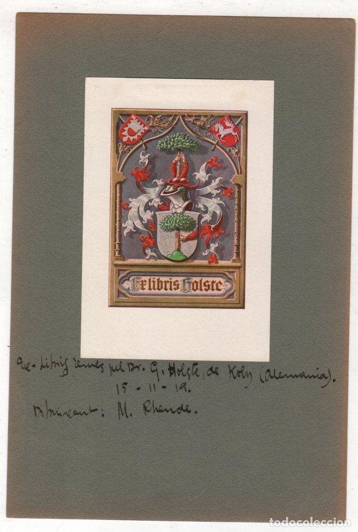 Arte: EXLIBRIS HOLSTE. COLONIA, ALEMANIA. 1919 - Foto 1