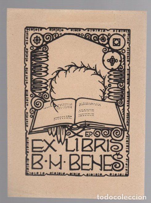 Arte: EXLIBRIS B.H. BENES. CHECOSLOVAQUIA. 1911 - Foto 1