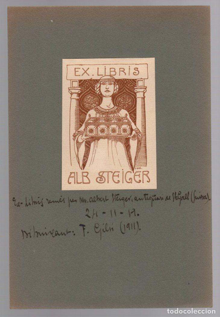 Arte: EXLIBRIS ALB STEIGER. SUIZA. 1911 - Foto 1