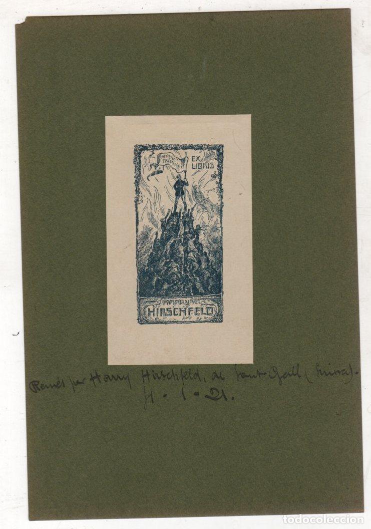 Arte: EXLIBRIS HARRY HIRSCHFELD. SUIZA. A&Ntilde;O 1921 - Foto 1