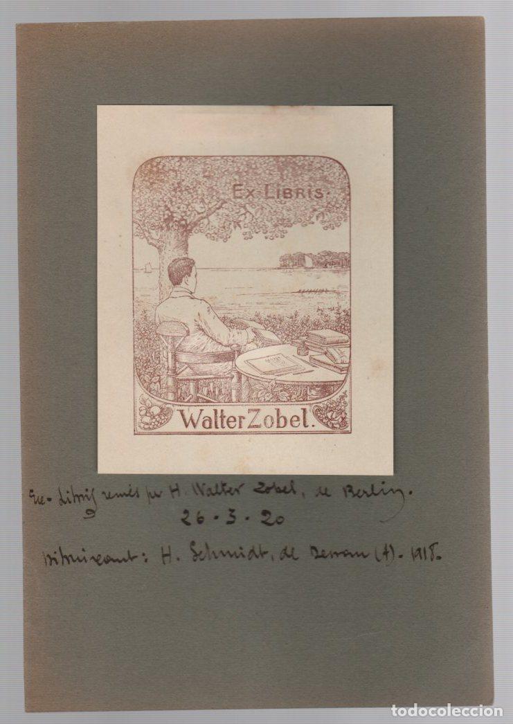 Arte: EXLIBRIS WALTER ZOBEL. BERLIN. A&Ntilde;O 1918 - Foto 1