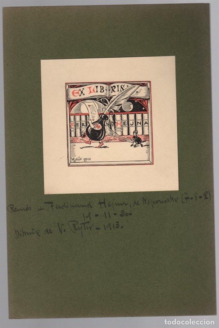 Arte: EXLIBRIS FERDINAND HEJNA. A&Ntilde;O 1913 - Foto 1