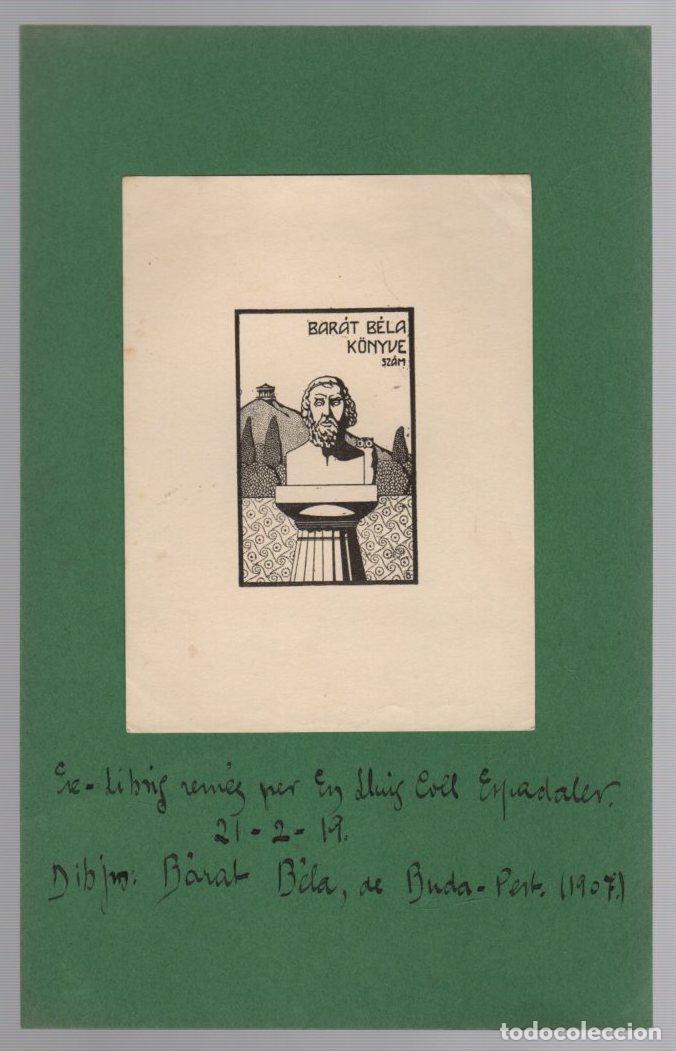 Arte: EXLIBRIS BARAT BELA KONYVE. BUDAPEST, 1907 - Foto 1