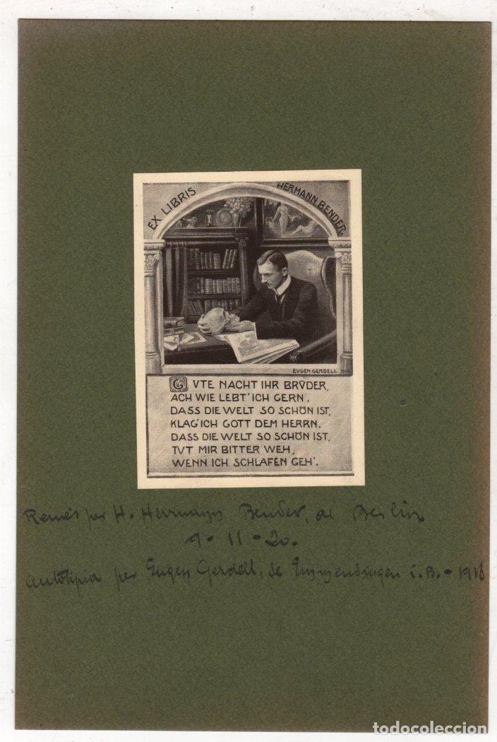 Arte: EXLIBRIS HERMANN BENDER. EUGEN GERDELL. 1918 - Foto 1