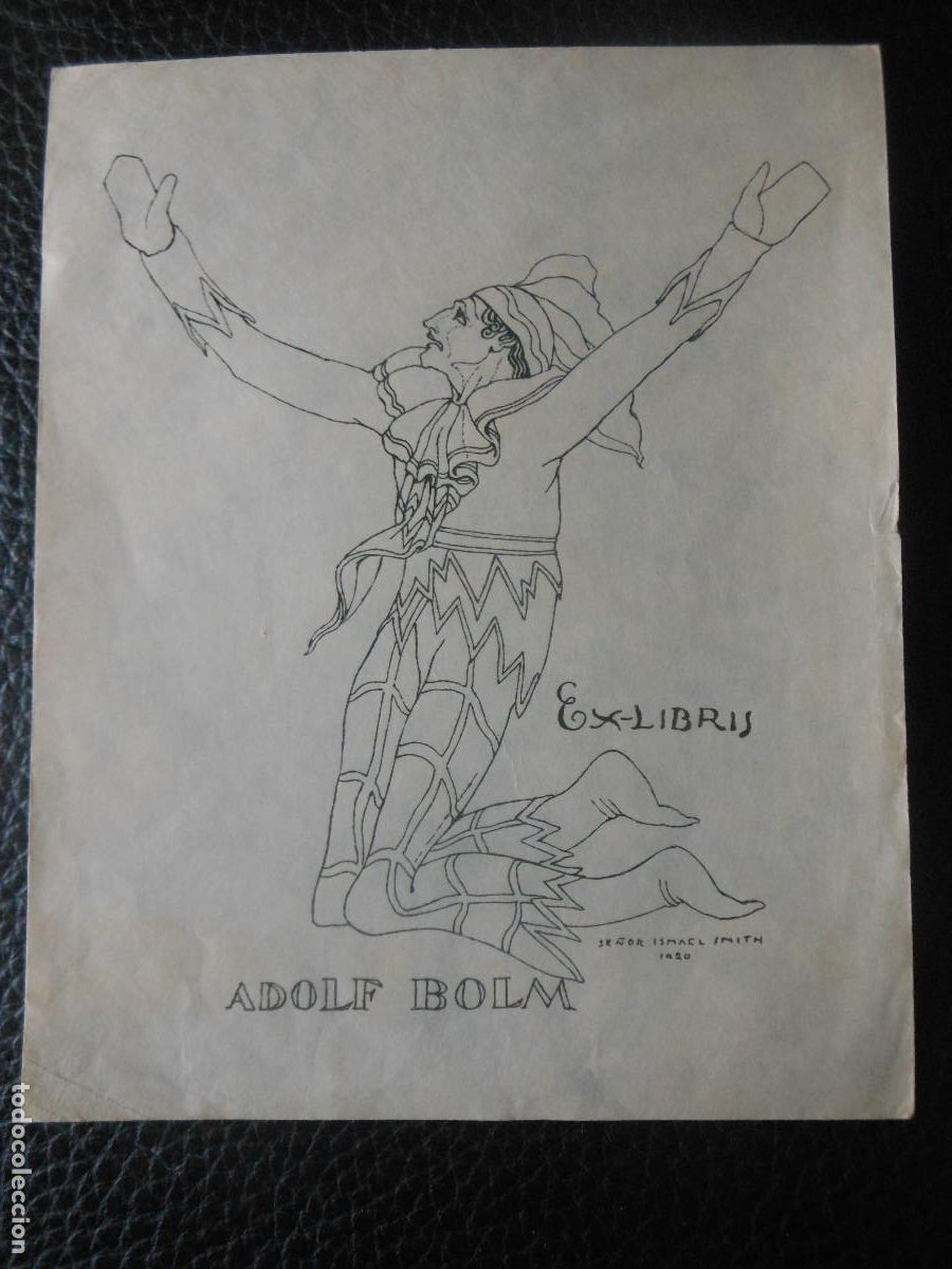 Arte: EXLIBRIS DE ISMAEL SMITH PARA ADOLF BOLM - EX LIBRIS 1920 - Foto 1