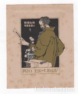 Arte: EXLIBRIS BIBLIO MEGA. A&Ntilde;O 1920 - Foto 1
