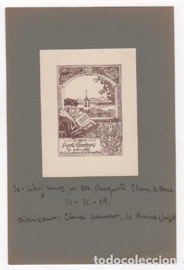 Arte: EXLIBRIS KARL GERFTER. BIENA, SUIZA. A&Ntilde;O 1919 - Foto 1