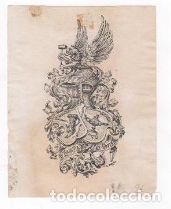 Arte: EXLIBRIS E. ORDU&Ntilde;A. C. A&Ntilde;O 1910 - Foto 1