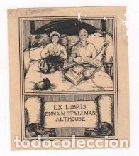 Arte: EXLIBRIS EMMA M. STALLMAN ALTHOUSE. A&Ntilde;O 1925 - Foto 1