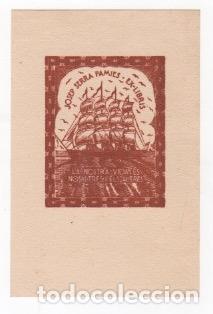 Arte: EXLIBRIS JOSEP SERRA PAMIES. C. A&Ntilde;OS 1910-1920 - Foto 1