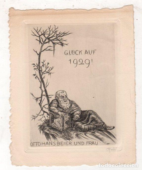 Arte: EXLIBRIS OTTO HANS BEIER. GRABADO. A&Ntilde;O 1929 - Foto 1