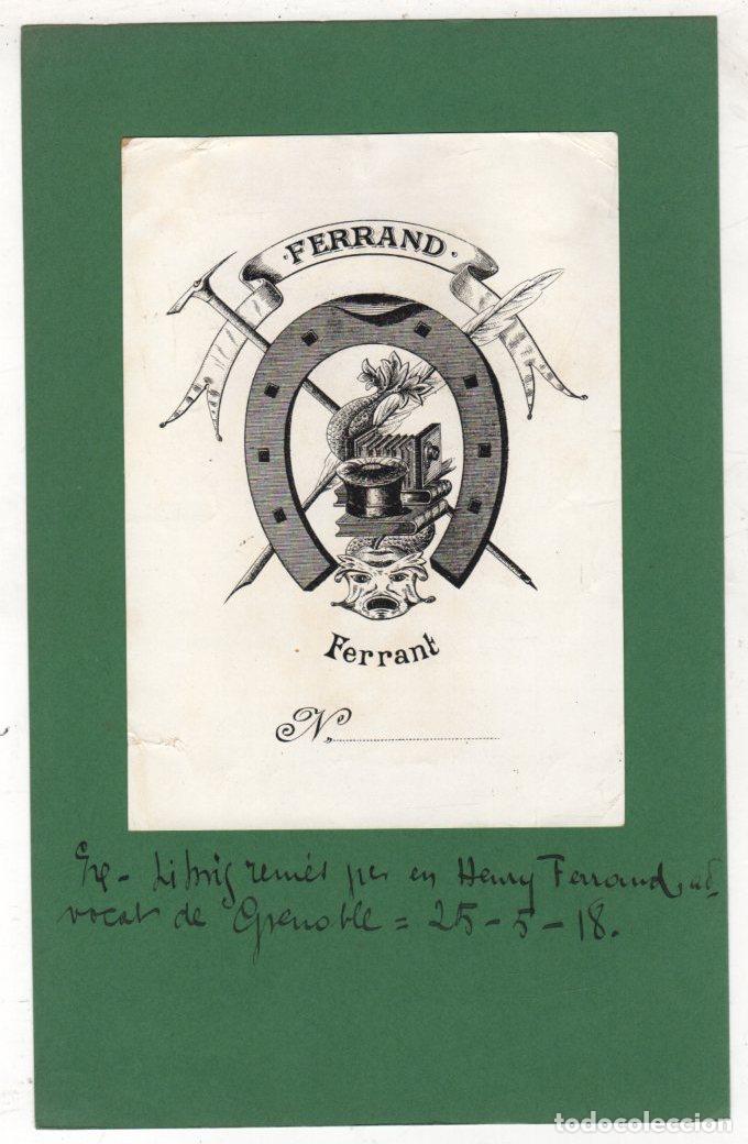 Arte: EXLIBRIS FERRAND FERRANT. GRENOBLE 1918 - Foto 1