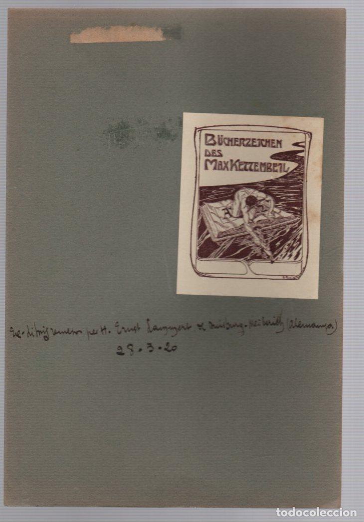 Arte: EXLIBRIS MAX KETTZEMBEIL. ALEMANIA. A&Ntilde;O 1920 - Foto 1