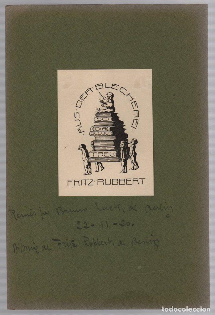 Arte: EXLIBRIS FRITZ RUBBERT. BERLIN. 1920 - Foto 1