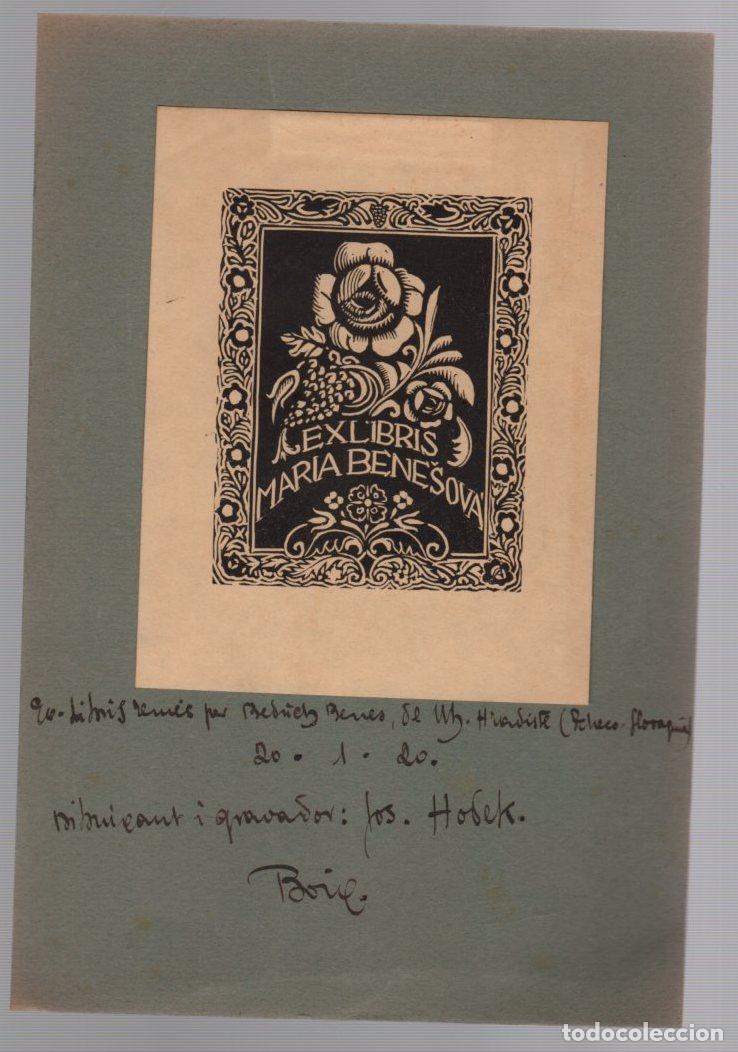 Arte: EXLIBRIS MARIA BENESOVA. CHECOSLOVAQUIA. 1920 - Foto 1